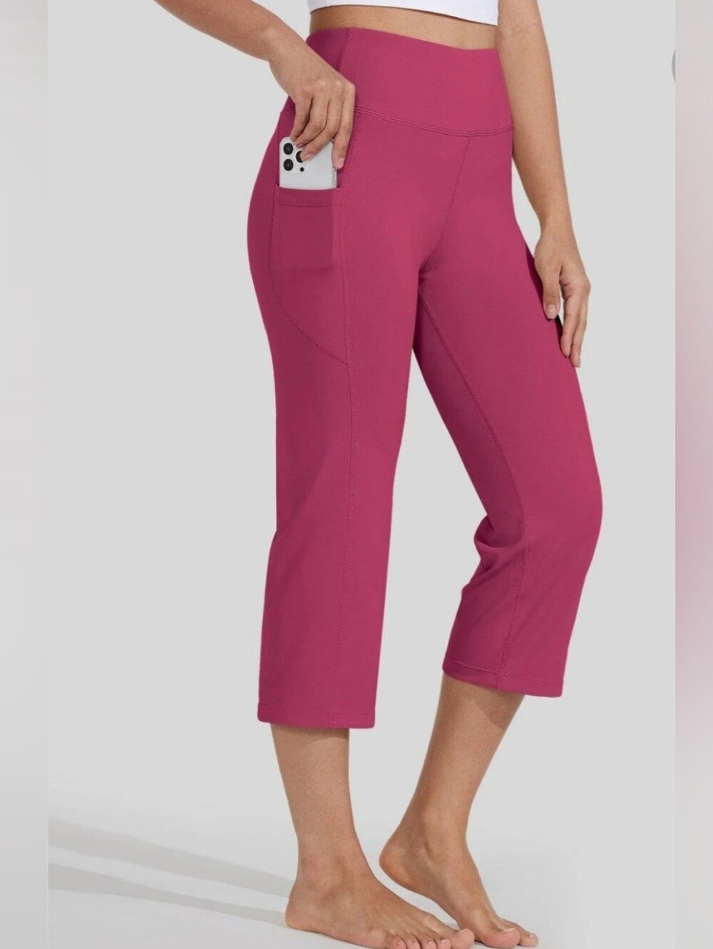 Willit High-Rise Womens Straight Leg Yoga Active Capri Pants Pockets XXL